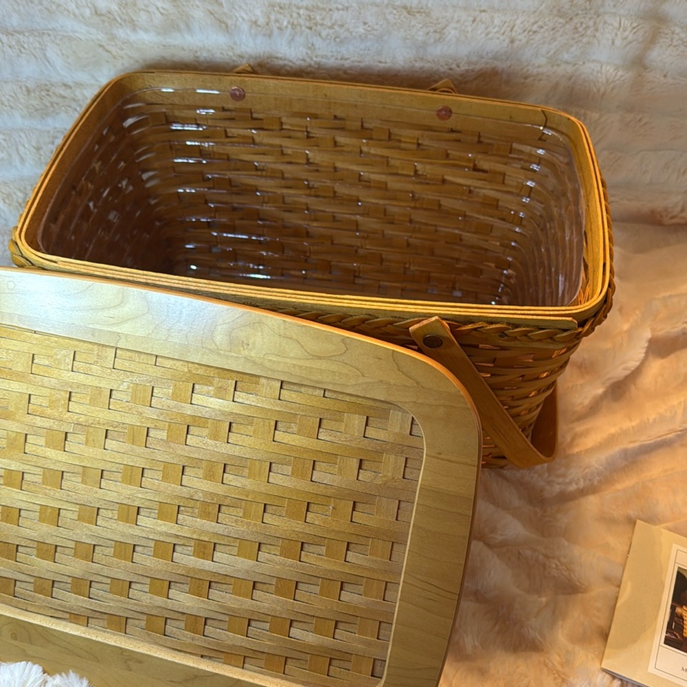 🐈‍⬛ Longberger Founders Market  Basket plastic clear liner approx 15”x8”x10” - Picture 2 of 12